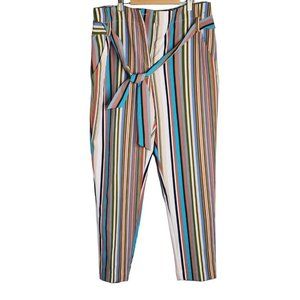 New york And Company Multicolor Stripe Stretch Pants Plus Size 14